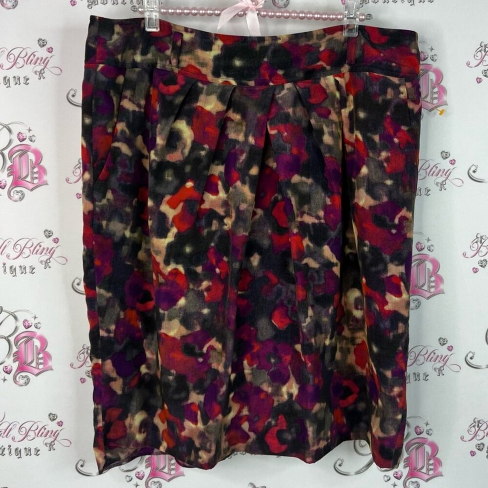 Jones New York skirt abstract watercolor paint style Multicolor Pencil Skirt